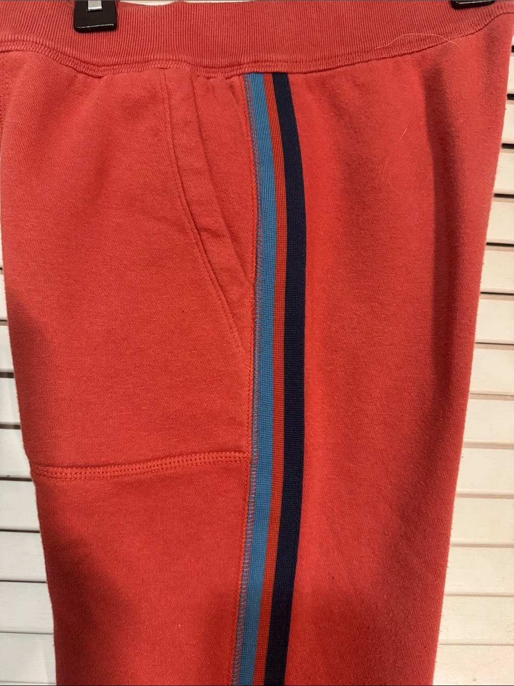 GAP Kids Orange Hoodie & Jogger Set with Blue Stripe